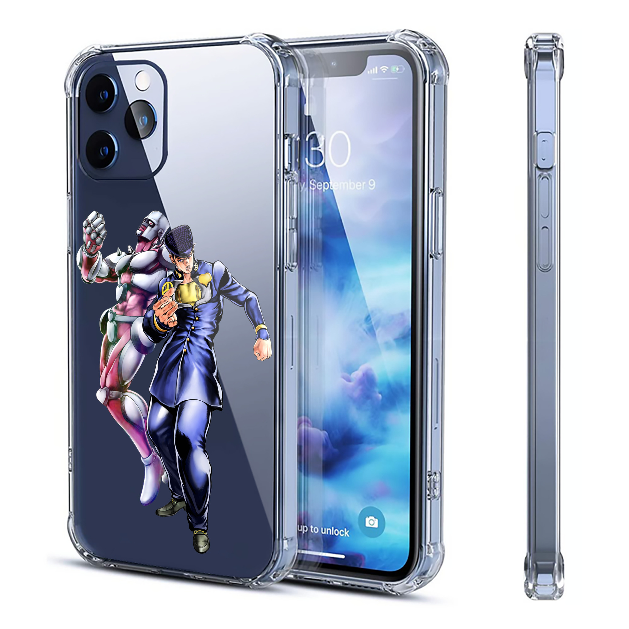 （画像用） ジョジョの奇妙な冒険 ひがしかた じょうすけ JoJo's Bizarre Adventure Higashikata Josuke 【iPhone 12シリーズ対応】透明スマホケース（クリアソフトケース）